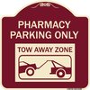 Signmission Pharmacy Parking Tow Away Zone W/ Car Tow Graphic Heavy-Gauge Alum Sign, 18" x 18", BU-1818-23306 A-DES-BU-1818-23306